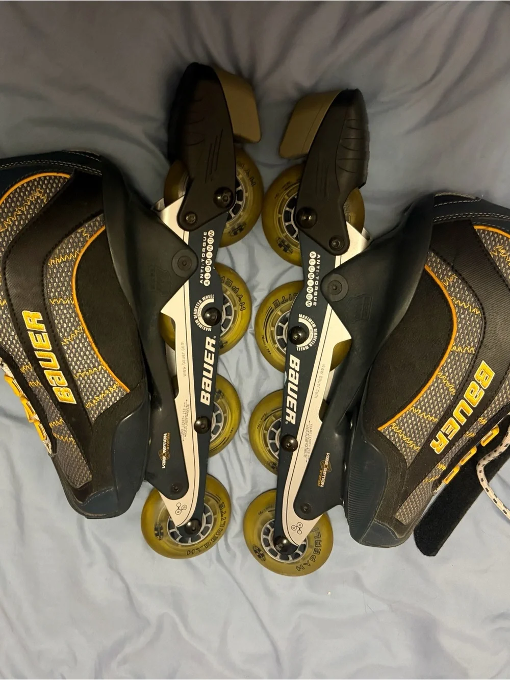 Bauer Black and Yellow Men’s Inline Roller Skates